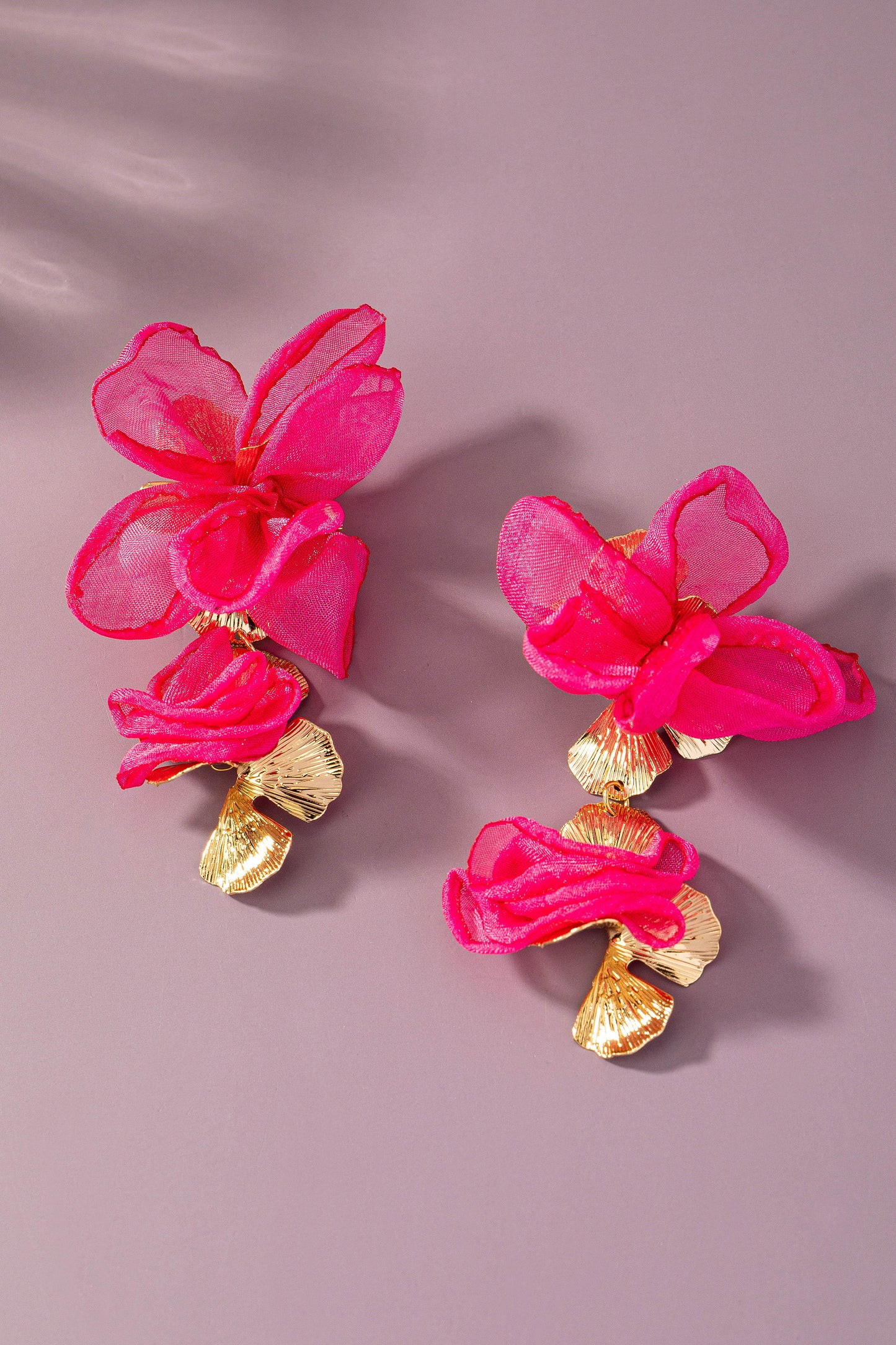 Drop of Chiffon Earring - Pink