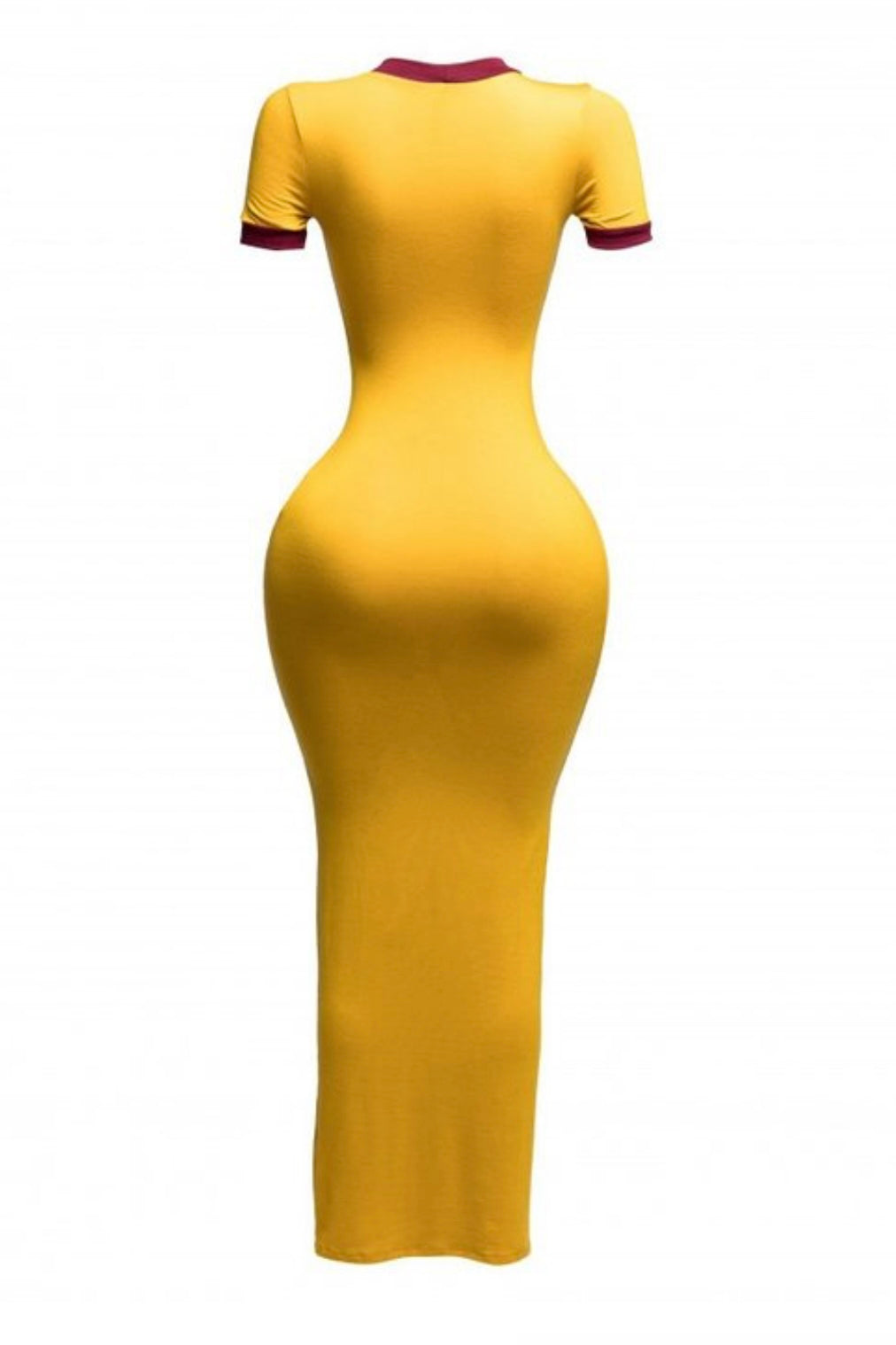 End of Time Snatched Maxi Dress - Yellow/Burgundy (PRE-ORDER SHIPS 9/19)