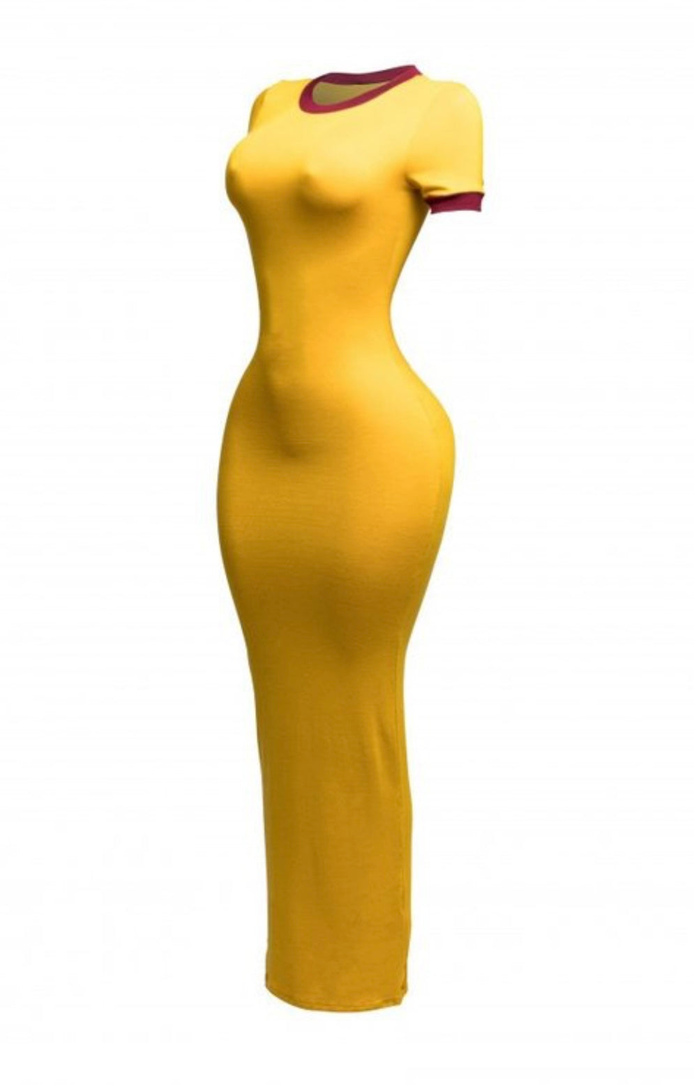 End of Time Snatched Maxi Dress - Yellow/Burgundy (PRE-ORDER SHIPS 9/19)