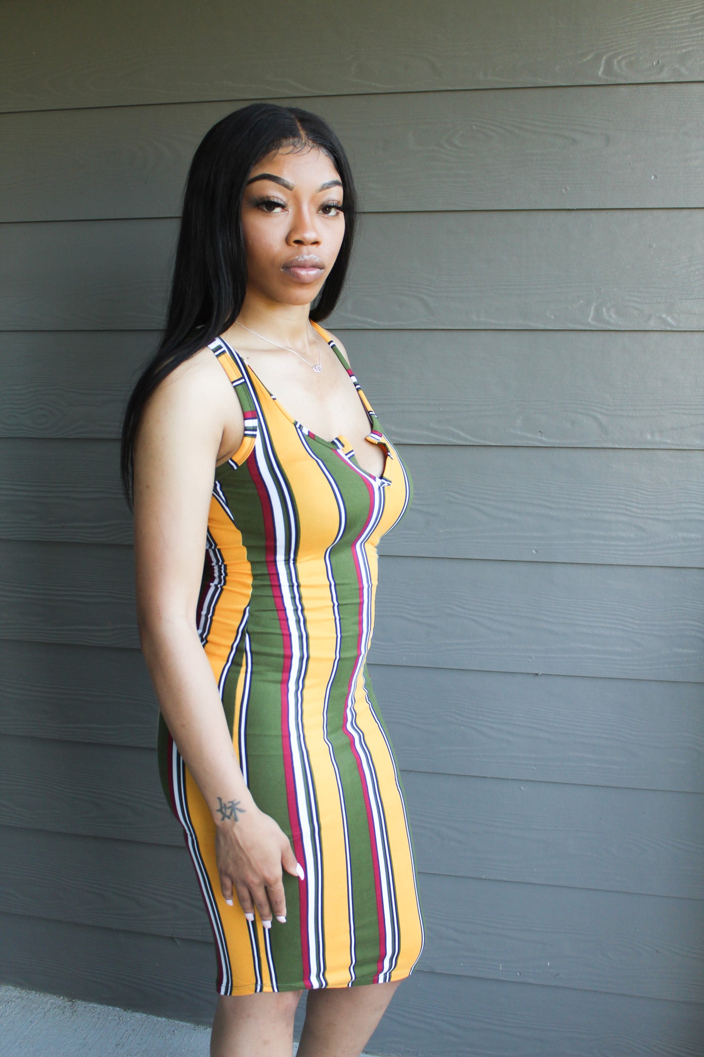 QUICK RUN STRIPE DRESS