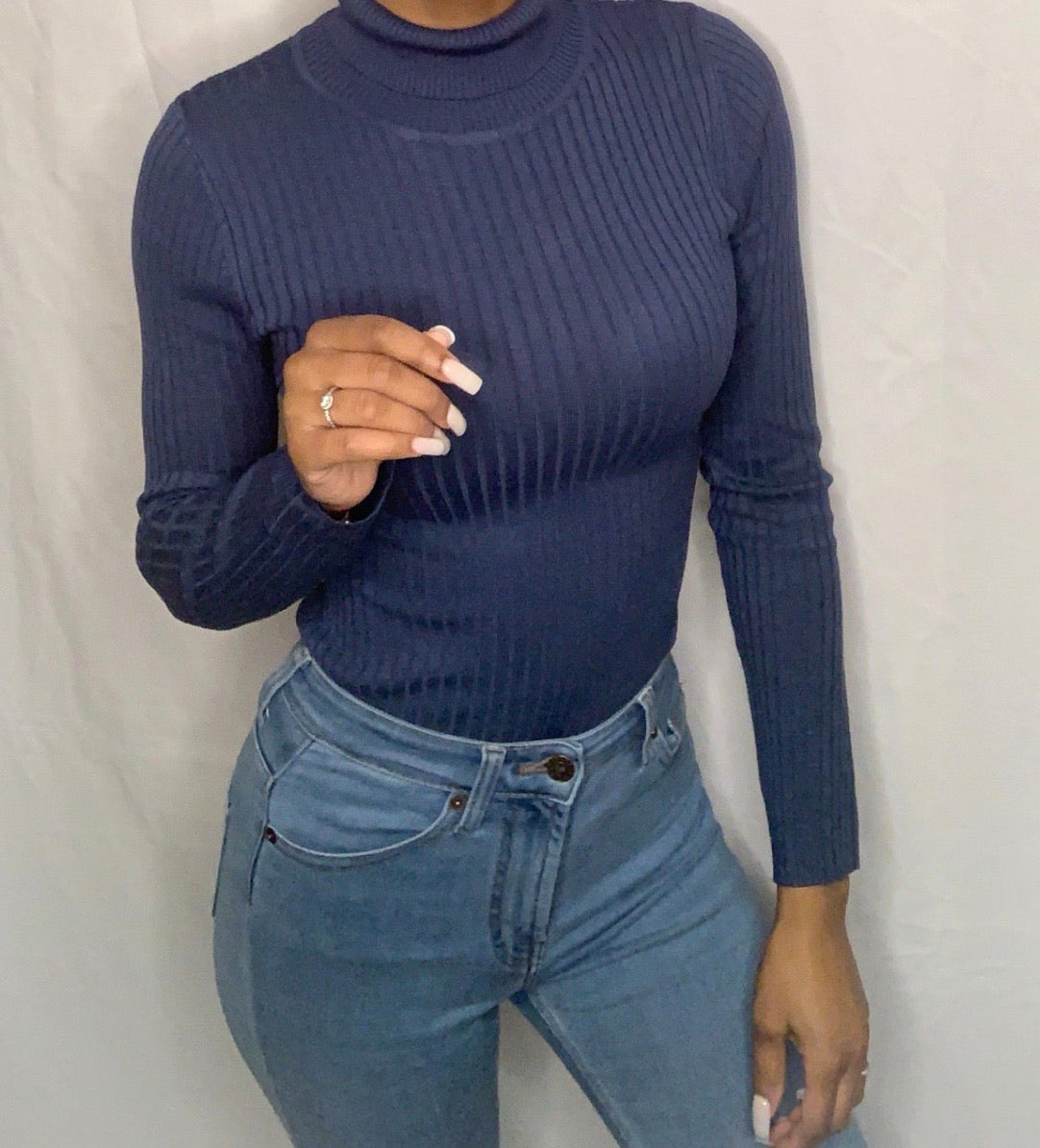 Queen Ribbed Turtleneck