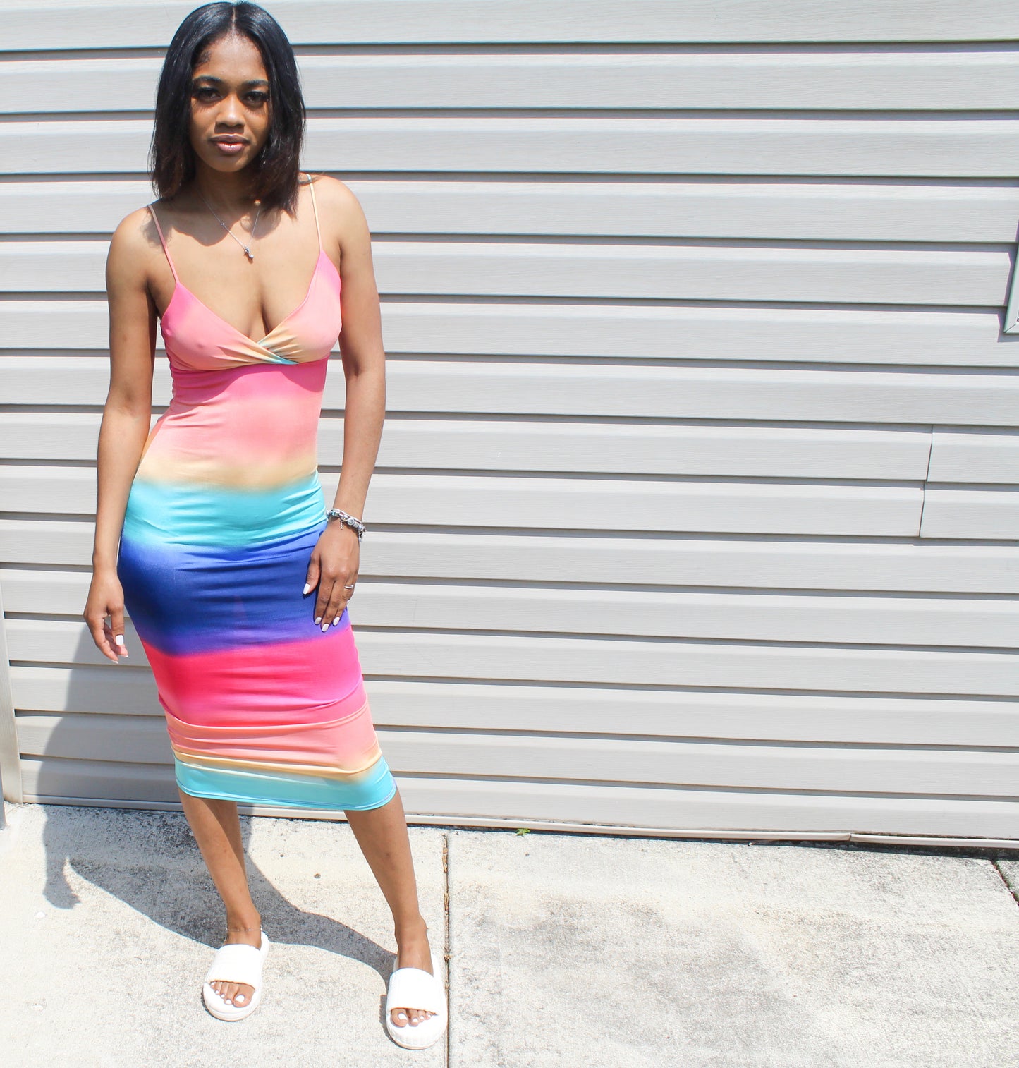 Rainbow Midi Dress