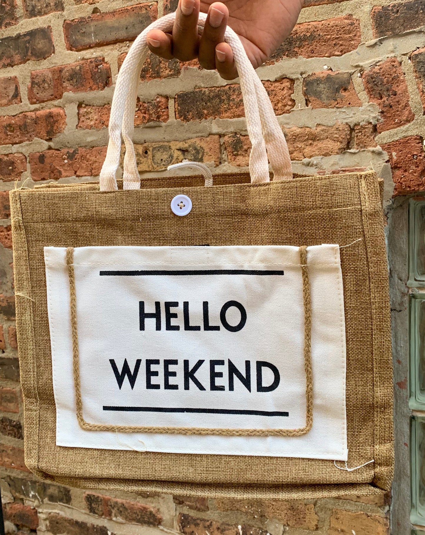 Hello Weekend Mini Tote Bag