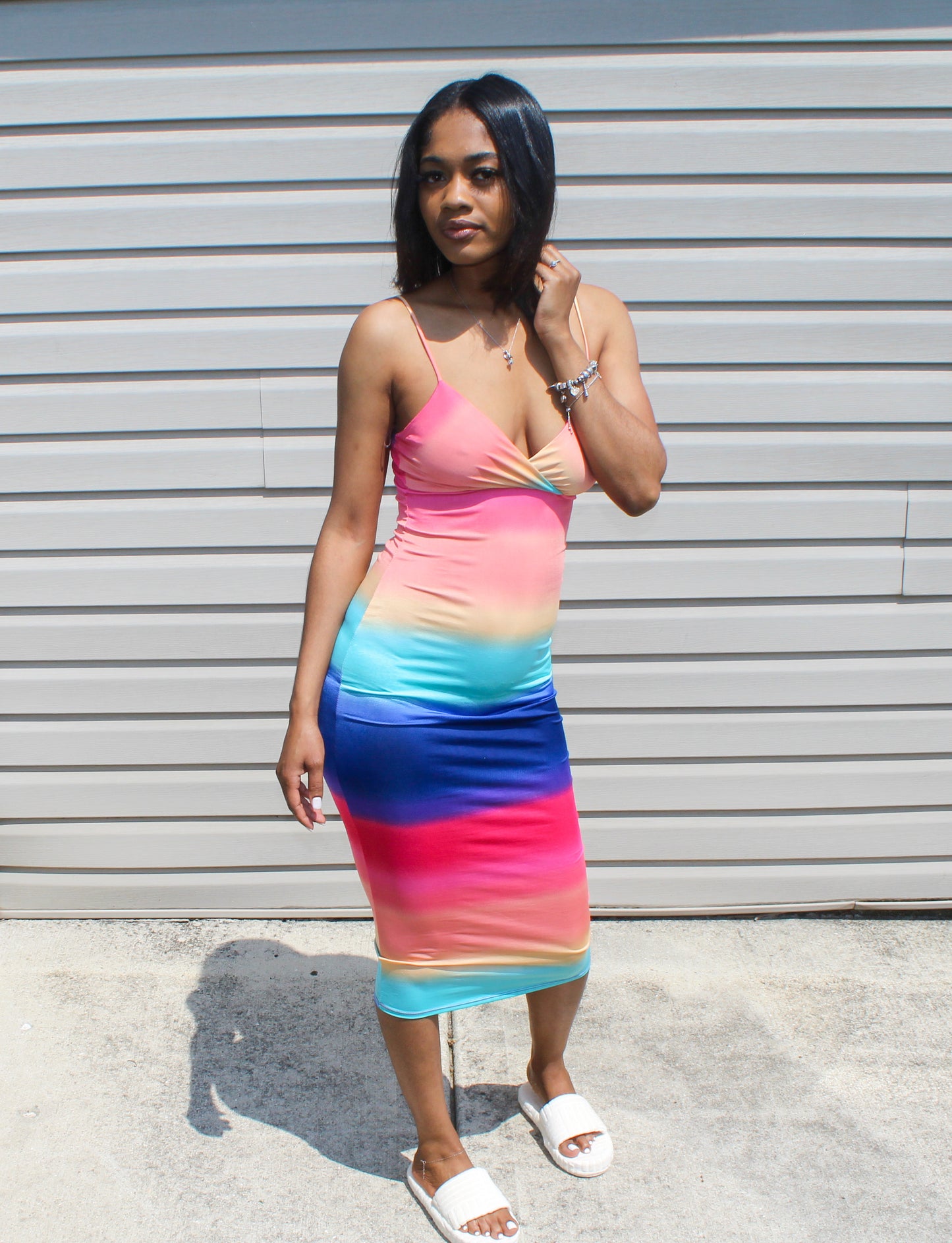 Rainbow Midi Dress