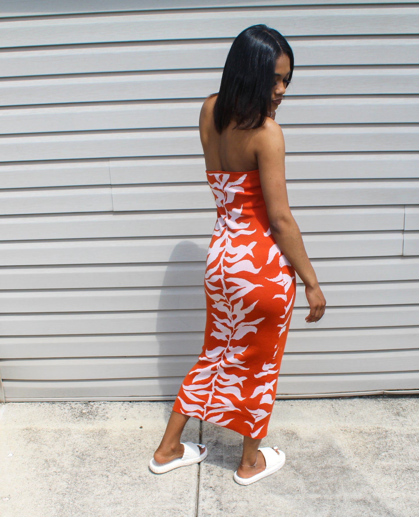 Brianna Midi Dress - Orange